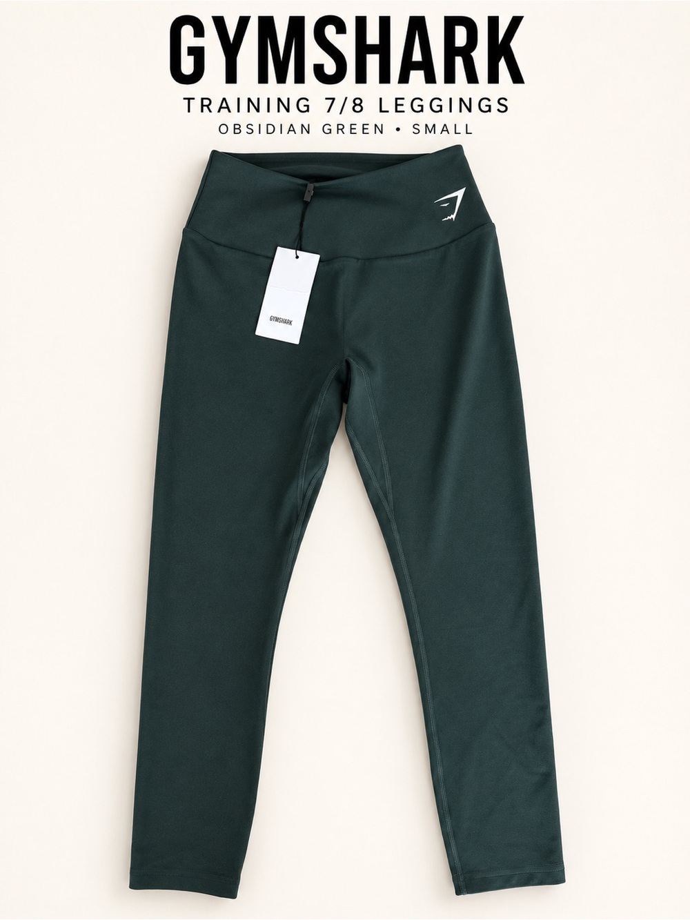 Gymshark Obsidian Green Training 7/8 Leggings Size S NWT High Waisted Workout